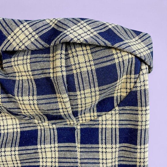 Meraki Black & Yellow Plaid Strapless Crop Top – Size XL - Picture 3 of 7